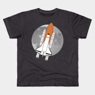 Space Shuttle T-Shirt Landing On The Moon Rocket Spaceship Kids T-Shirt